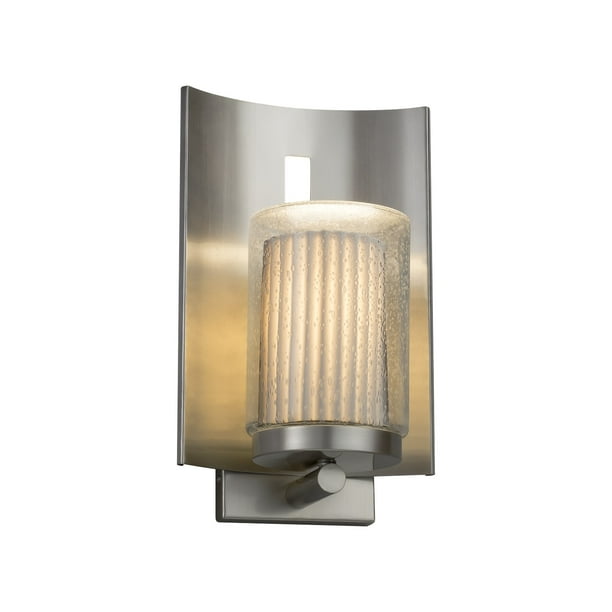 Justice Design Group Limoges 1-Light Wall Sconce Dark Bronze Finish with Pleats Translucent Porcelain Shade Justice Design Group Limoges 1-Light Wall Sconce Dark Bronze Finish with Pleats Translucent Porcelain Shade